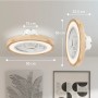 HOMCOM Deckenventilator mit LED-Beleuchtung, Holzoptik, dimmbar und mit Fernbedienung.