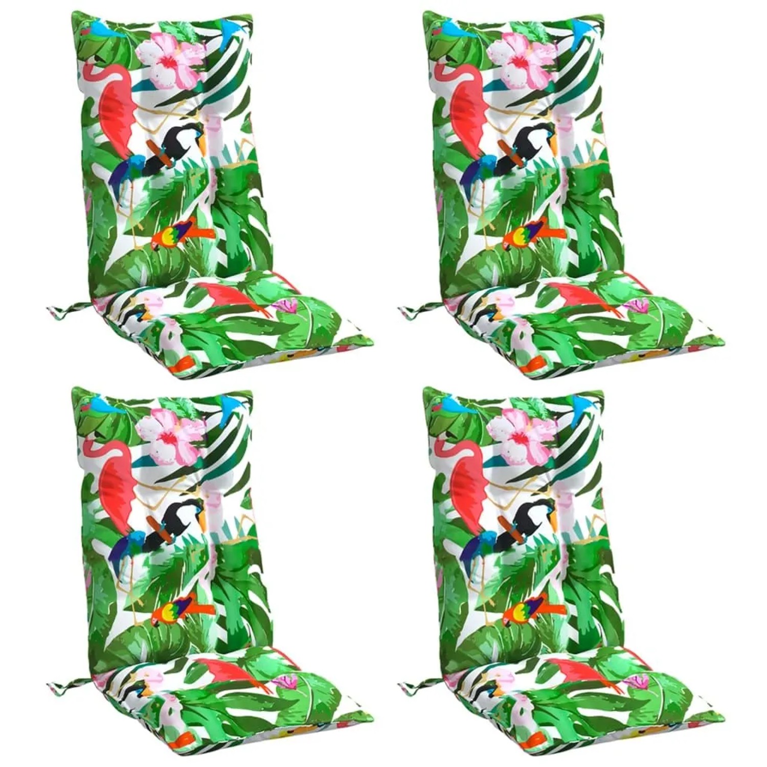 vidaXL Hochlehner-Auflagen 4 Stk Mehrfarbig Oxford-Gewebe 377654