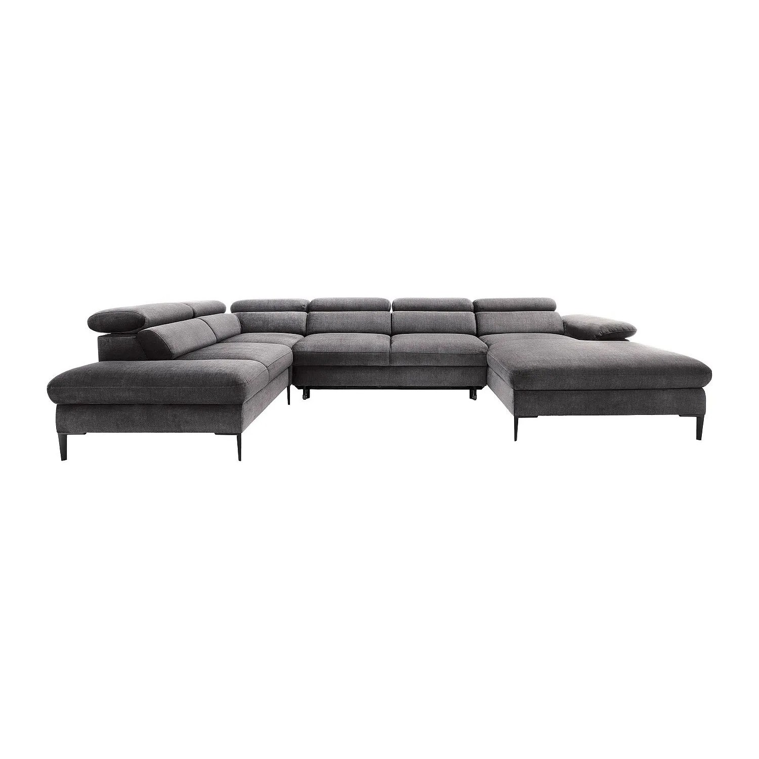 Vente-unique Schlafsofa Sepina Anthrazitgrau 353 cm