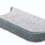 Weiße Mähkante Maxi aus Beton, wassergestrahlt, für Rasen- und Beetbegrenzung.