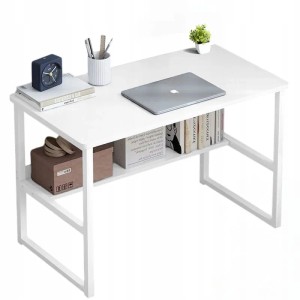 Rebiko Computertisch Loft Weiß für Jugendliche mit Regal Modern 100 cm