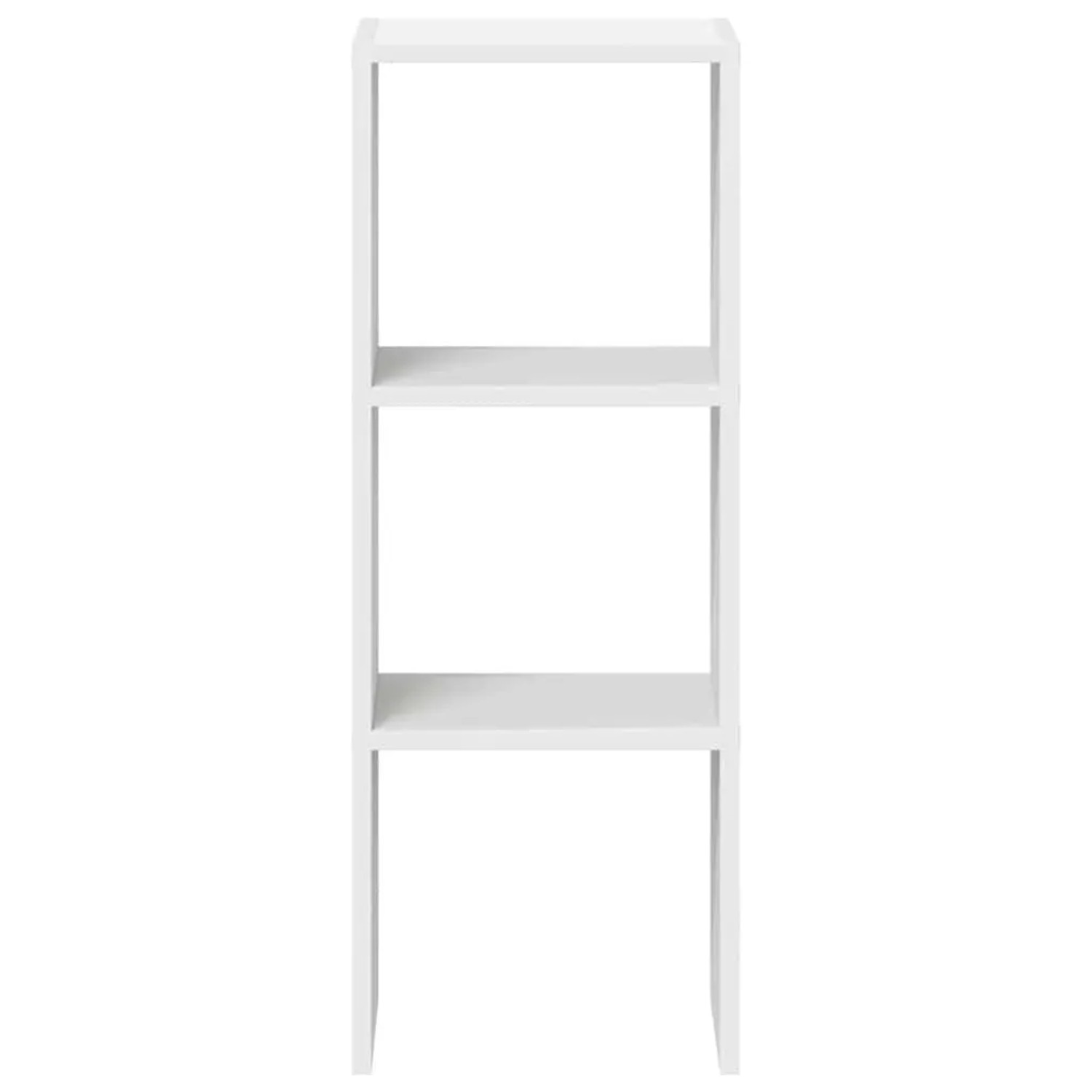Weißes, stapelbares Bücherregal (30x30x80 cm) aus Holzwerkstoff für Wohnzimmer.