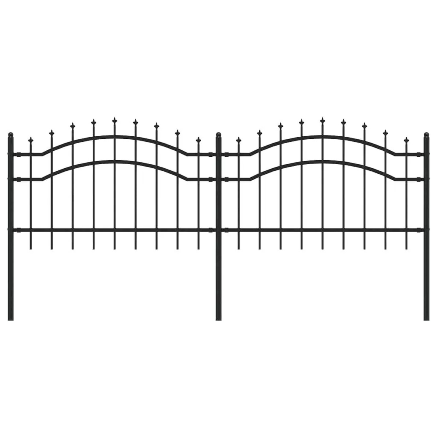 vidaXL Gartenzaun mit Speerspitze Schwarz 239 x 75 cm Pulverbeschichteter S günstig online kaufen