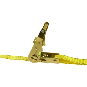 Gelber Las Spanngurt mit Ratsche, 25 mm x 5 m, für Reise & Transport.