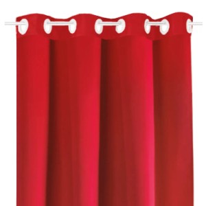 Roter Dekoschal Ellen mit Ösen, 140x145 cm, für Fenstervorhänge.