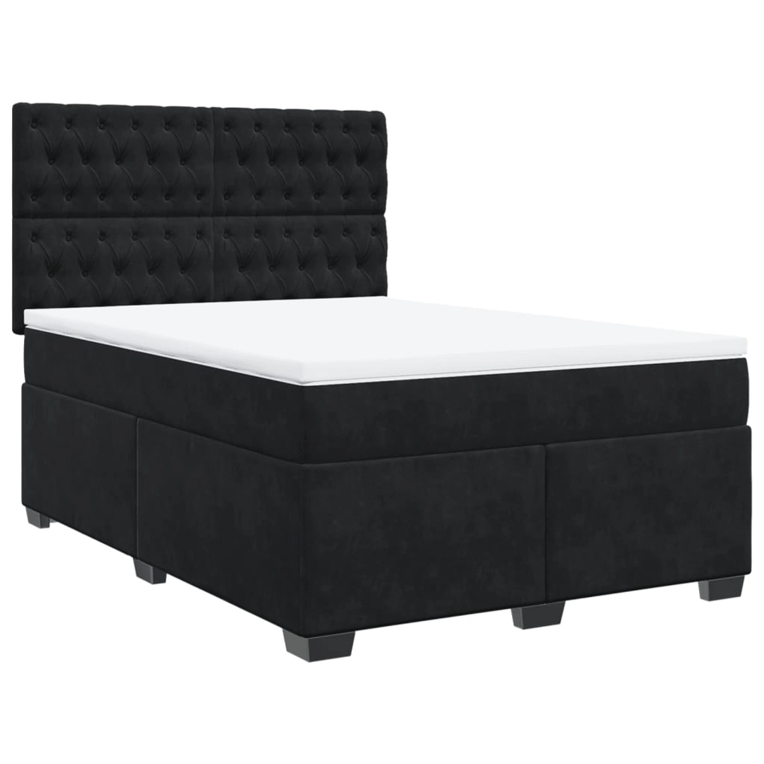 vidaXL Boxspringbett mit Matratze Schwarz 140x190 cm Samt 3290914 günstig online kaufen