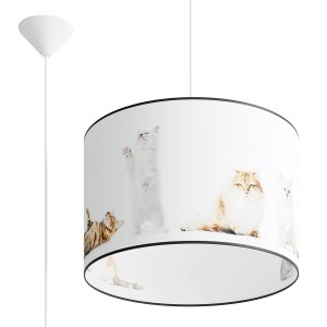 Sollux Lighting Hängeleuchte Kitty 40 mit Katzenmotiven, ideal für Kinderzimmer.