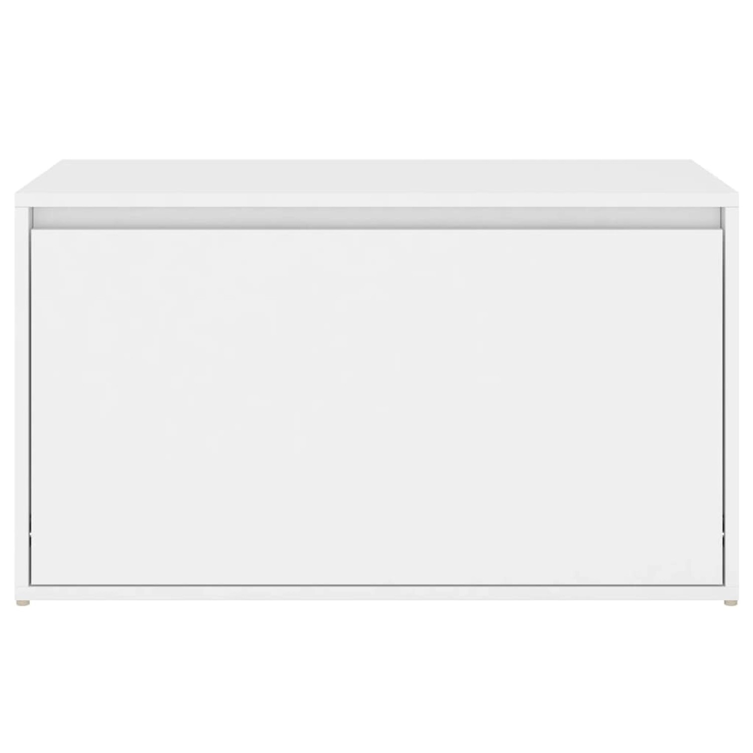 Weiße vidaXL Flurbank (80x40x45 cm) aus Holzwerkstoff mit Schublade.