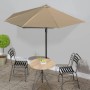vidaXL Balkon-Sonnenschirm mit Alu-Mast Taupe 300x155 cm Halbrund 44594_2