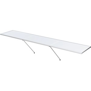 KGT Tischgestell Enzian IV für Gewächshaus, Aluminium, mit weißen Kunststoffplatten.