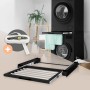 ML-Design Zwischenbaurahmen mit Wäscheleine, Stahl, schwarz, für Waschmaschine und Trockner.