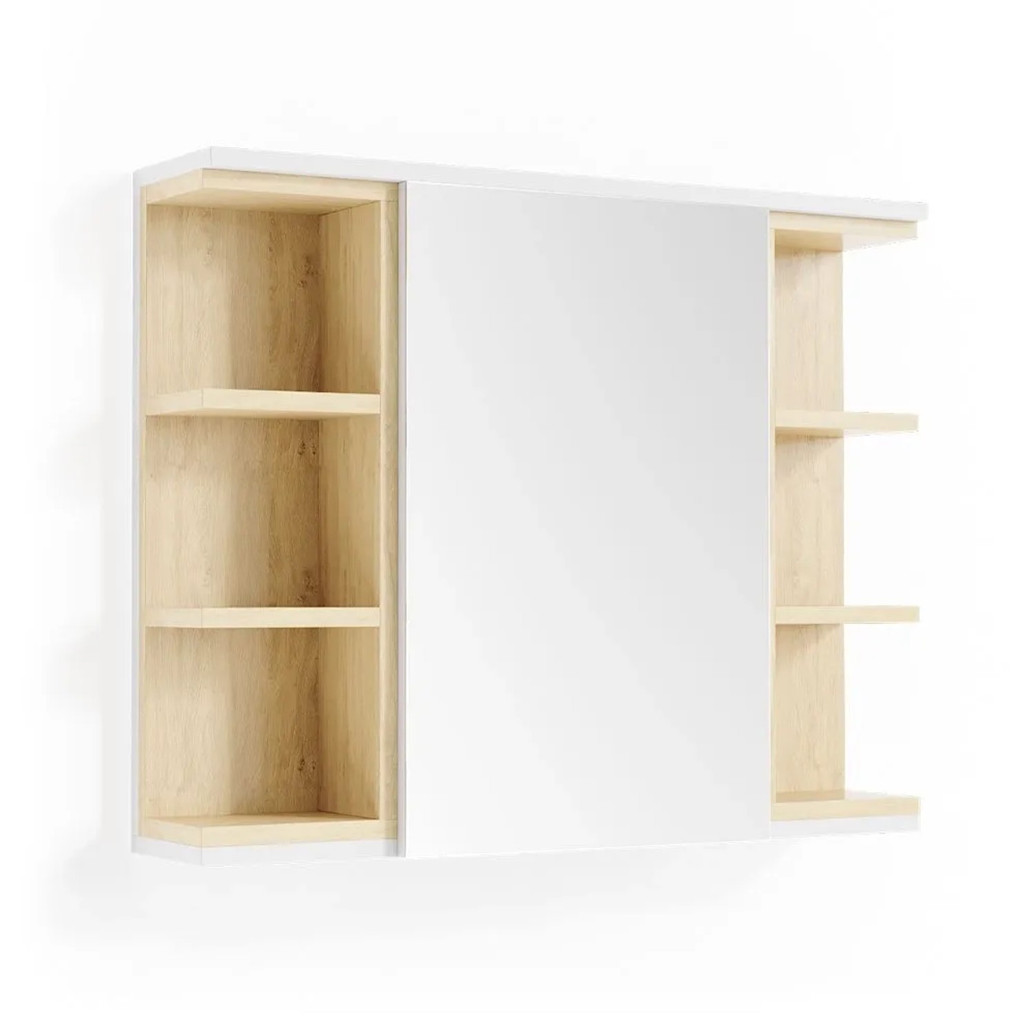 Vicco Badspiegelschrank Aquis Weiß 80 x 64