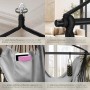 Tectake Hängesessel Malika Extra Dicke Sitz und Rückenkissen Mit Bücherfach Flaschenhalterung 150 x 100 x 150 cm Grau_5