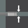 Detailaufnahme des Wera Kraftform Kompakt Universal Schraubendreher-Sets in beengtem Raum.