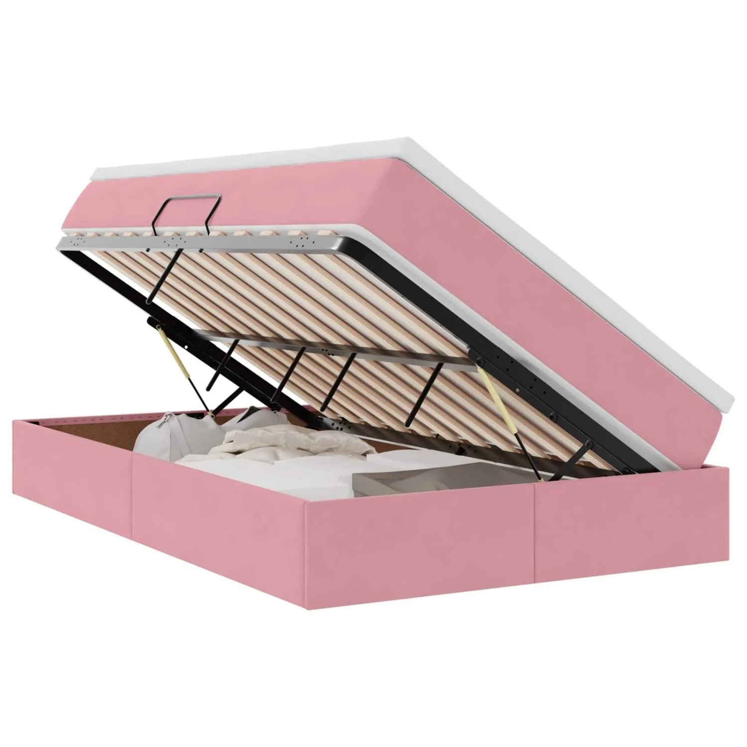 vidaXL Stauraumbett mit Matratze Rosa 120 x 190 cm Samt 3370292 günstig online kaufen