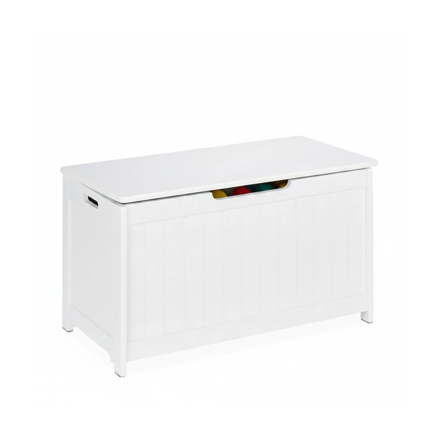 Relaxdays Kindertruhe MDF Weiß Sanft Schließend 45 cm x 80 cm x 40 cm 11,7 kg