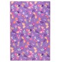 Lila Kinder Spielteppich (160x160cm) mit Schmetterlingen und Blumen.