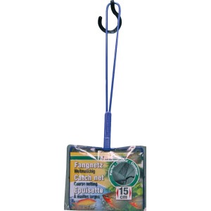 JBL Aquarium Fangnetz, 15 cm, grobmaschig, mit blauem Griff zum schonenden Fischfang.