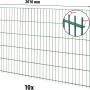 Floraworld Doppelstabmattenzaun-Set, grün, 103x2000cm, mit Pfosten. Komplettset für Gartenzäune.