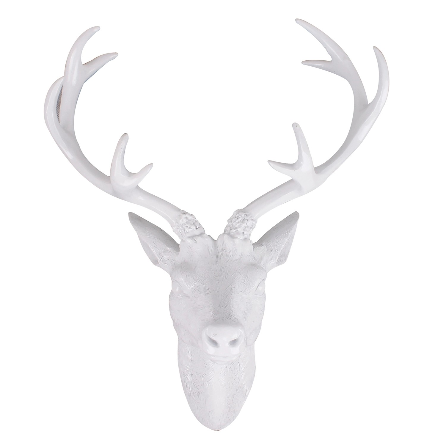 Mojawo XXL Hirschgeweih Hirschkopf Geweih 10 Ender Silber Optik 48x32x61cm günstig online kaufen
