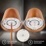 Brilo Tischleuchte Braun mit Flaschenaufsatz, 3-in-1 Funktion und RGB-Farbwechsel für stimmungsvolle Beleuchtung.