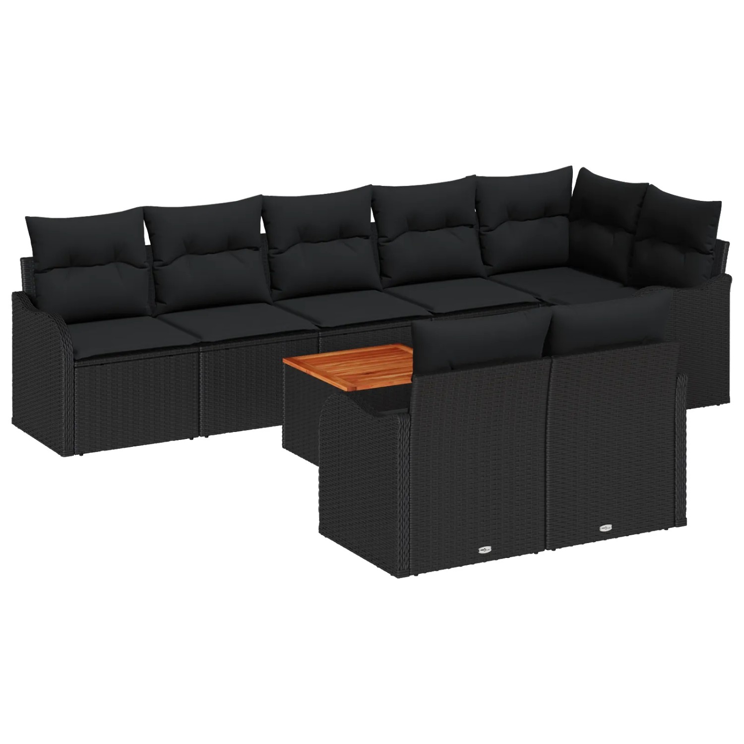 vidaXL Garten-Sofa-Set 9-Tlg Schwarz 3356140
