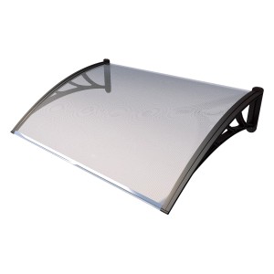 Gutta Pultvordach ECO 120, schwarz/klar, 120x80 cm. Wetterfestes Vordach für Eingangsbereiche.