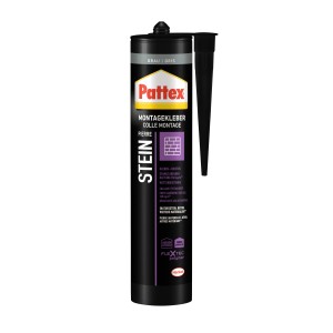 Pattex Montagekleber Stein Grau, 420g Kartusche für Stein- und Natursteinmontage.