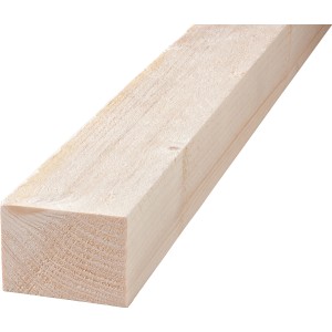 Kantholz Fichte/Tanne, sägerau, 78x78x2000 mm, unbehandeltes Holz für Innenausbau.