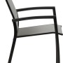 Anthrazitfarbener Siena Garden Stapelsessel Velia aus Aluminium, Seitenansicht.