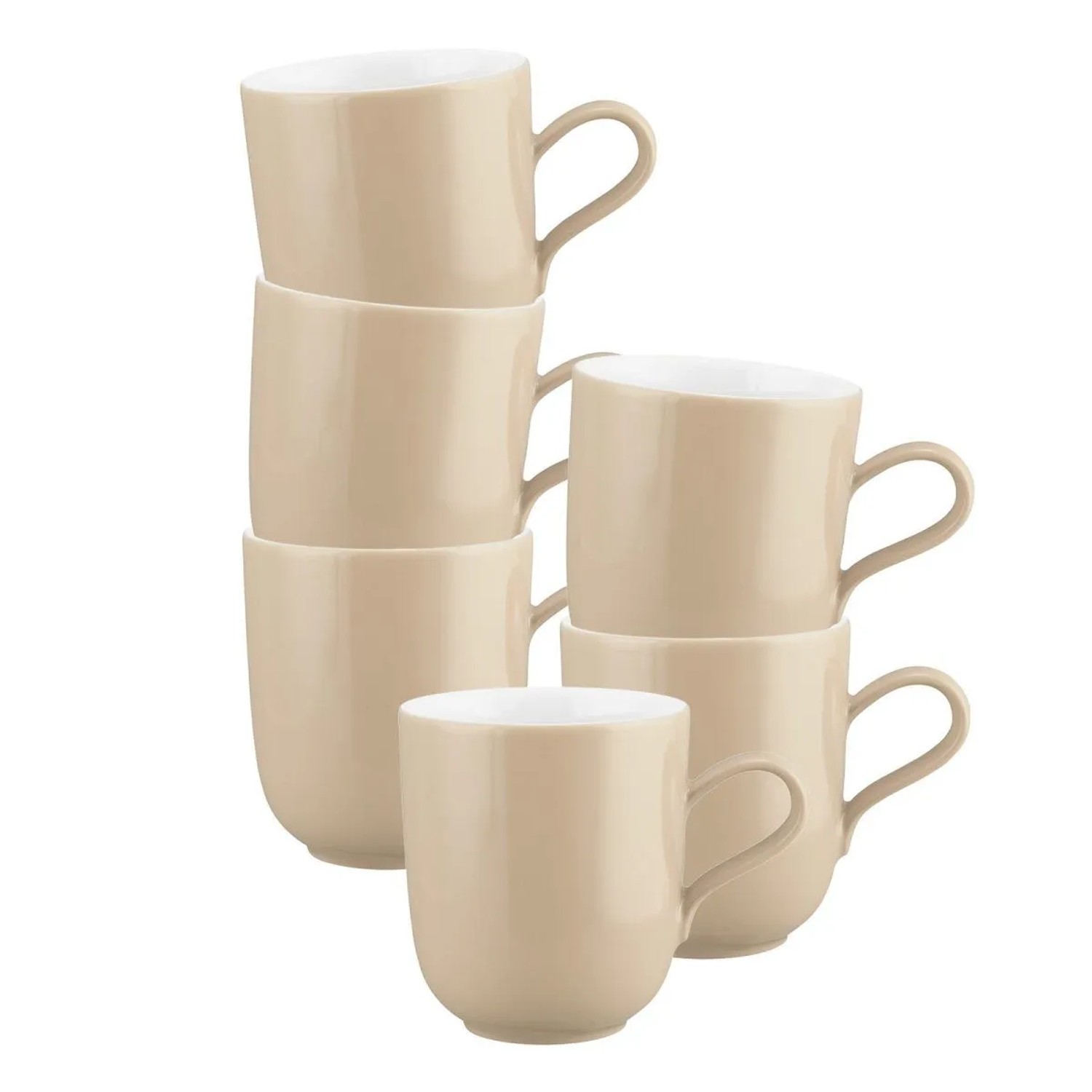 Seltmann Weiden Liberty Pure Colors Henkelbecher 400 ml 6er Set Dusty Beige