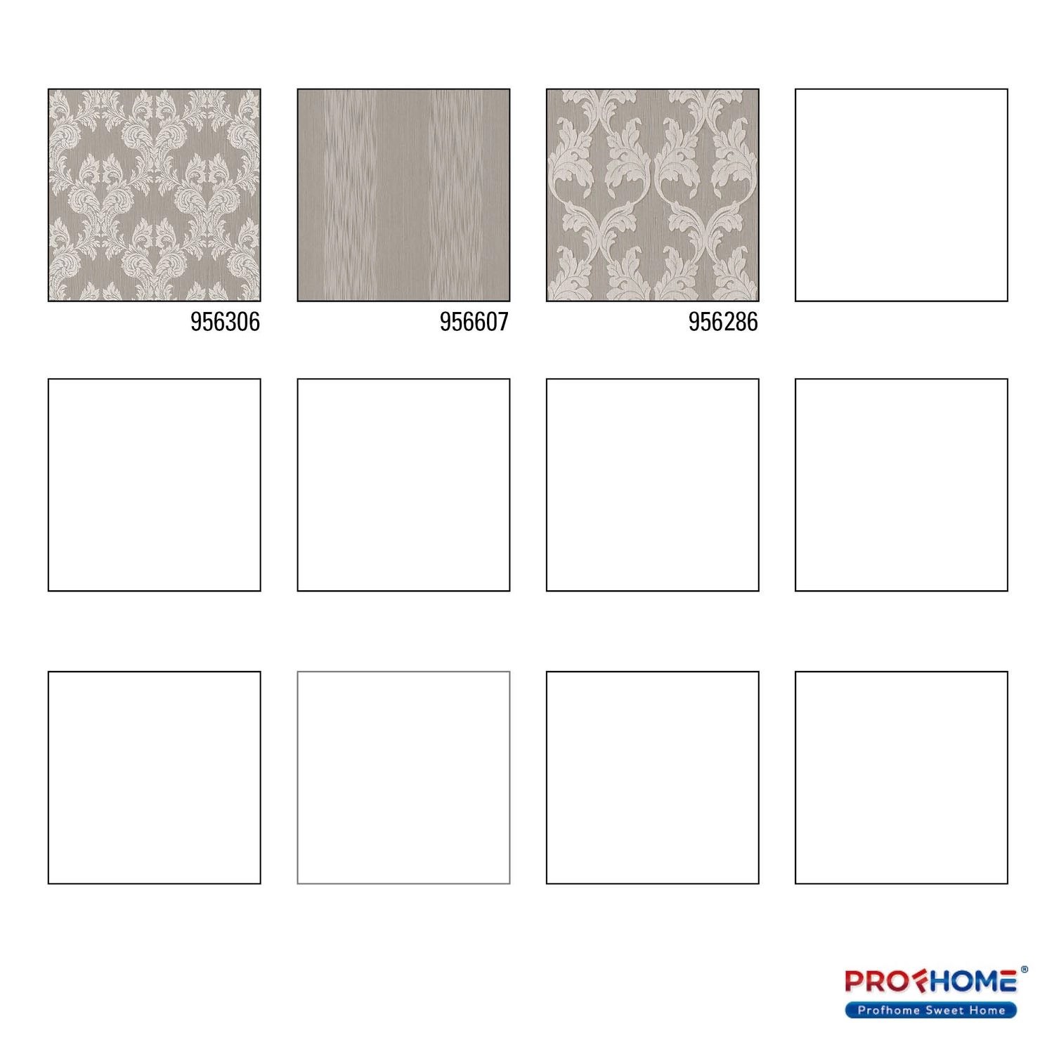 Muster der grauen Barock Tapete PROFHOME 956306-GU mit Textiloptik.