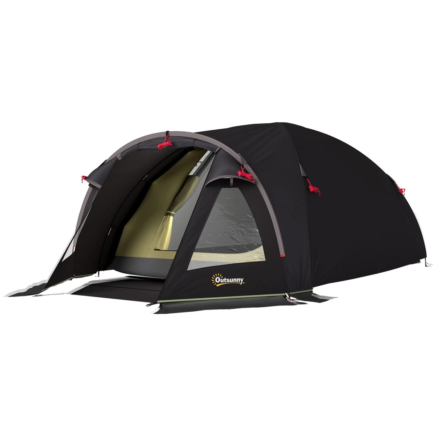 Furnicato Tunnelzelt Campingzelt 2 Personen Schwarz 3 3l X 1 9b X 1 2h M