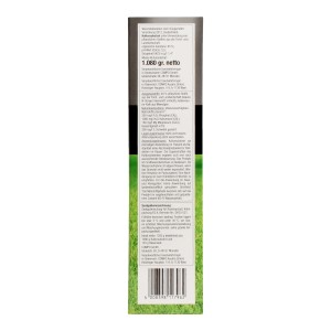 Compo Saat® Rasen-Reparatur Komplett Mix+ 1,2 kg, Packungsrückseite mit Produktinformationen.