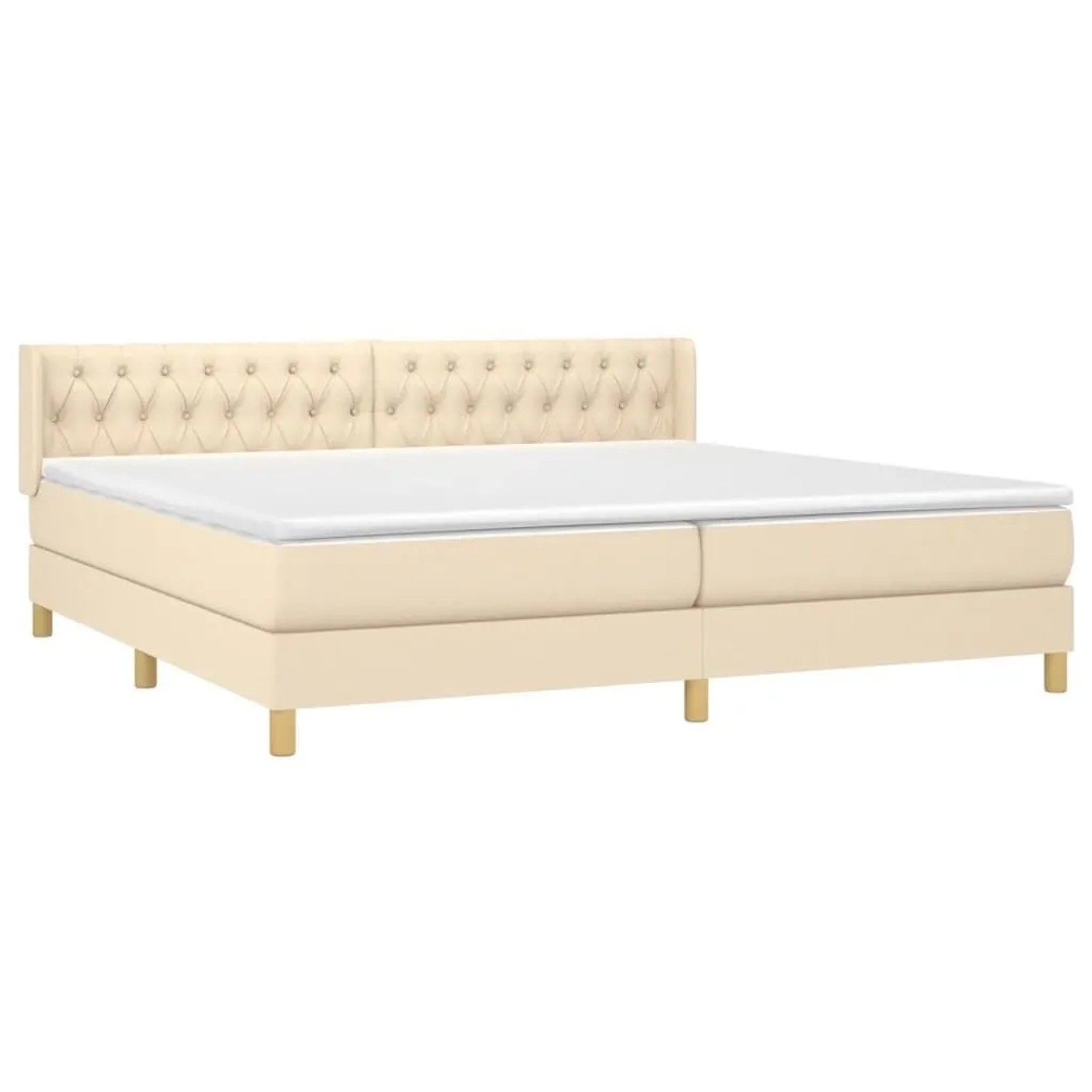 vidaXL Boxspringbett mit Matratze Creme 200x200 cm Stoff 3130542 günstig online kaufen