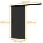 inova Glasschiebetür, schwarz, satiniert, 900x2035mm, Komplettset mit Griff und Softclose.