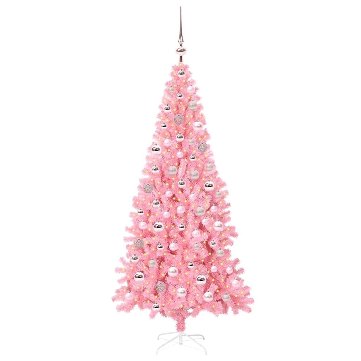 vidaXL Weihnachtsbaum mit 300 LEDs mit Ständer Rosa 180 cm PVC 3396431