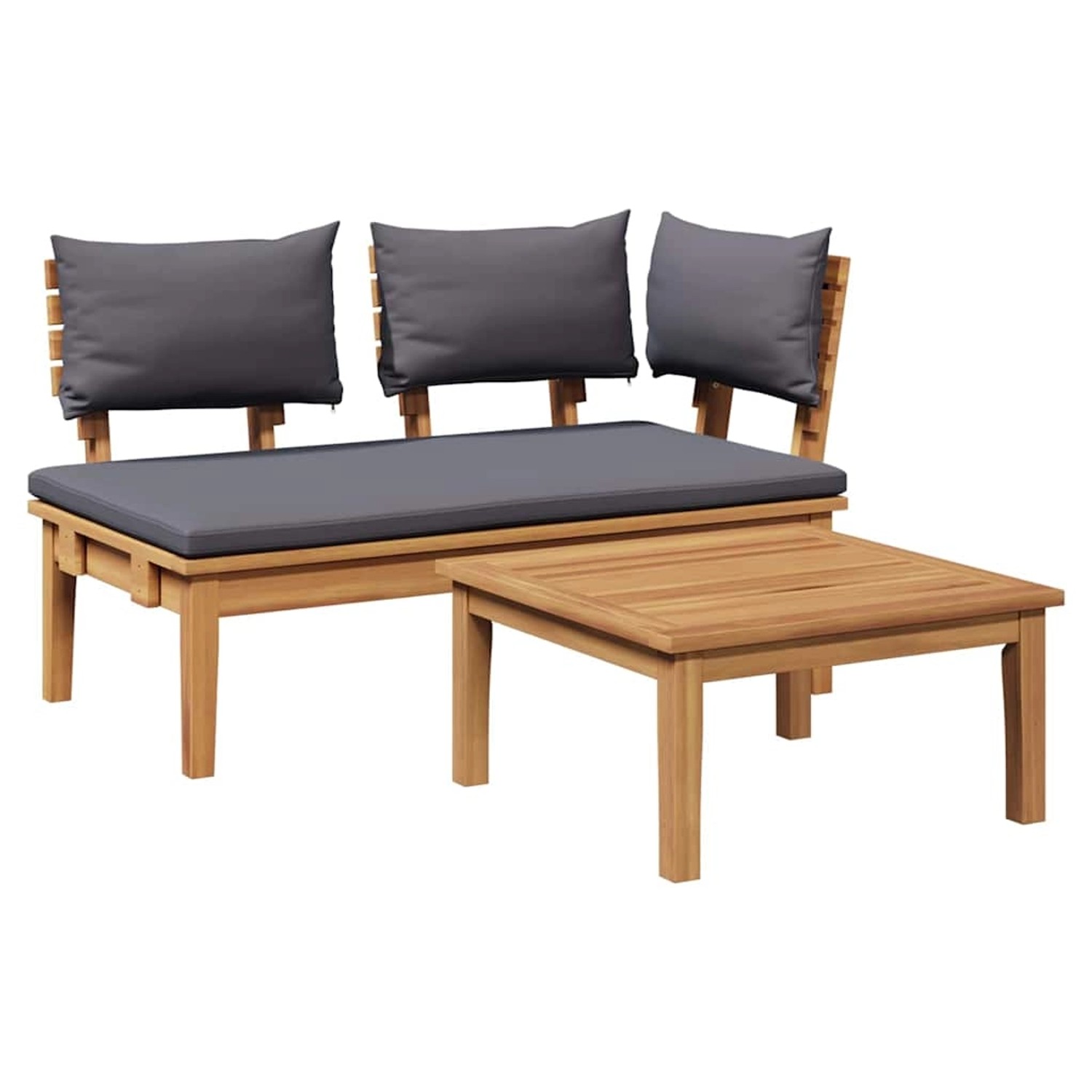 vidaXL Gartenbank 2-Tlg Braun Massivholz Teak 42006399 günstig online kaufen