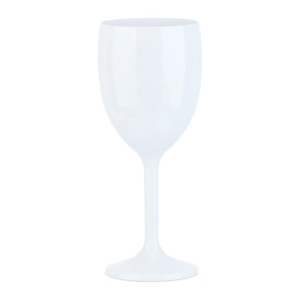 Relaxdays Weingläser 12er Set Kunststoff Weiß Bruchfest 19 cm x 7,5 cm