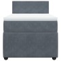 Dunkelgraues vidaXL Boxspringbett 100x200 cm mit Matratze und Samtbezug.