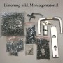 Montagematerial für Alpholz Gartenhaus Rhein Walmdach, inkl. Schrauben, Nägel, Beschläge und Schlüssel.