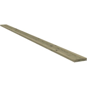 Grüne Terrassendiele aus Nadelholz, druckimprägniert, 2,8x14,5x300 cm.