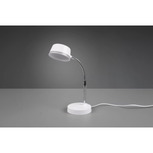 Weiße Reality LED-Tischlampe Kiko mit flexiblem Hals für Schreibtisch oder Nachttisch.
