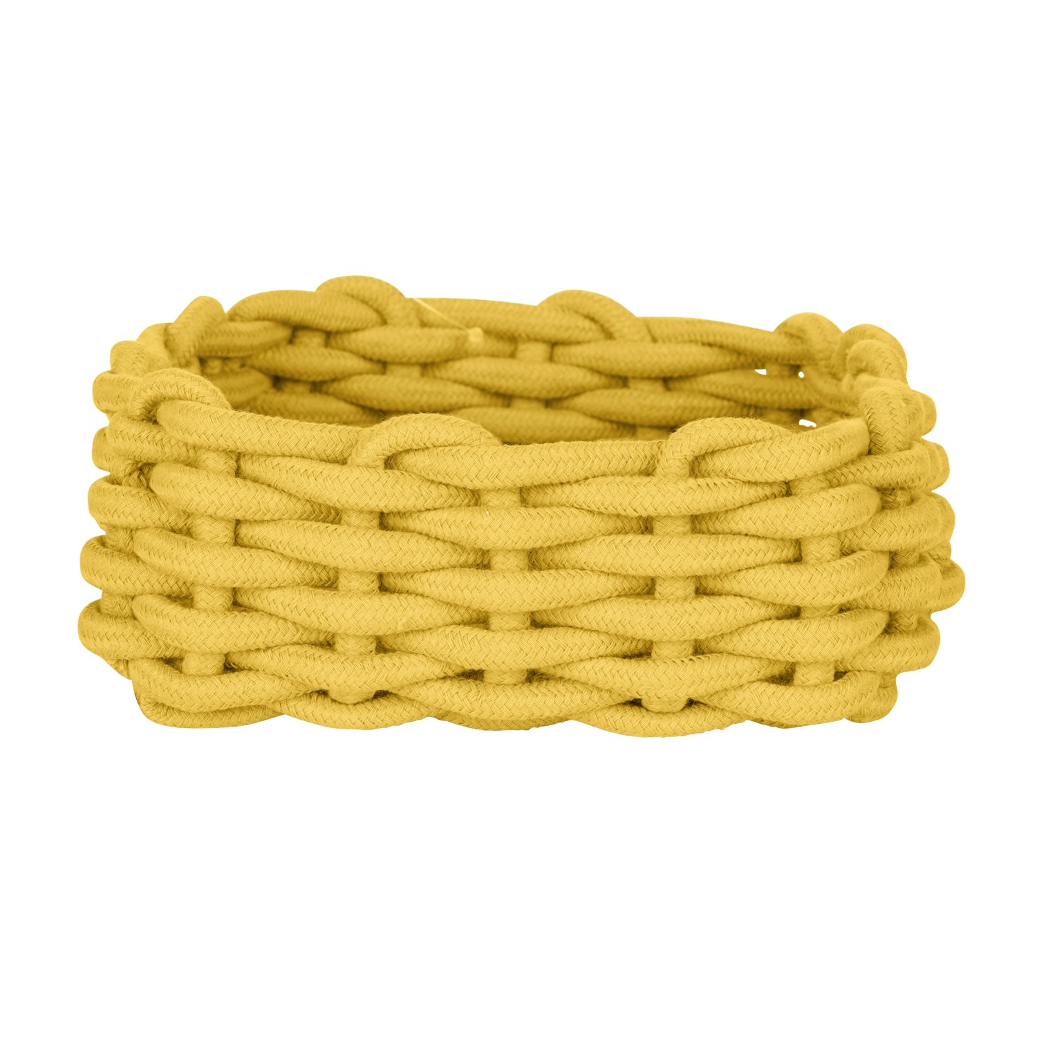 Schöner Wohnen Badkorb Melara M, senfgelb, aus Baumwollseil, zur Aufbewahrung im Bad.