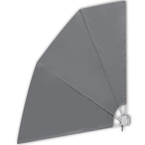 furnicato Faltbarer Balkonfächer, grau, 210x210 cm, zur Wandmontage als Sicht- und Windschutz.