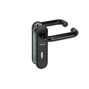 Schwarze Drückergarnitur für Feuerschutztüren, Kunststoff U-Form