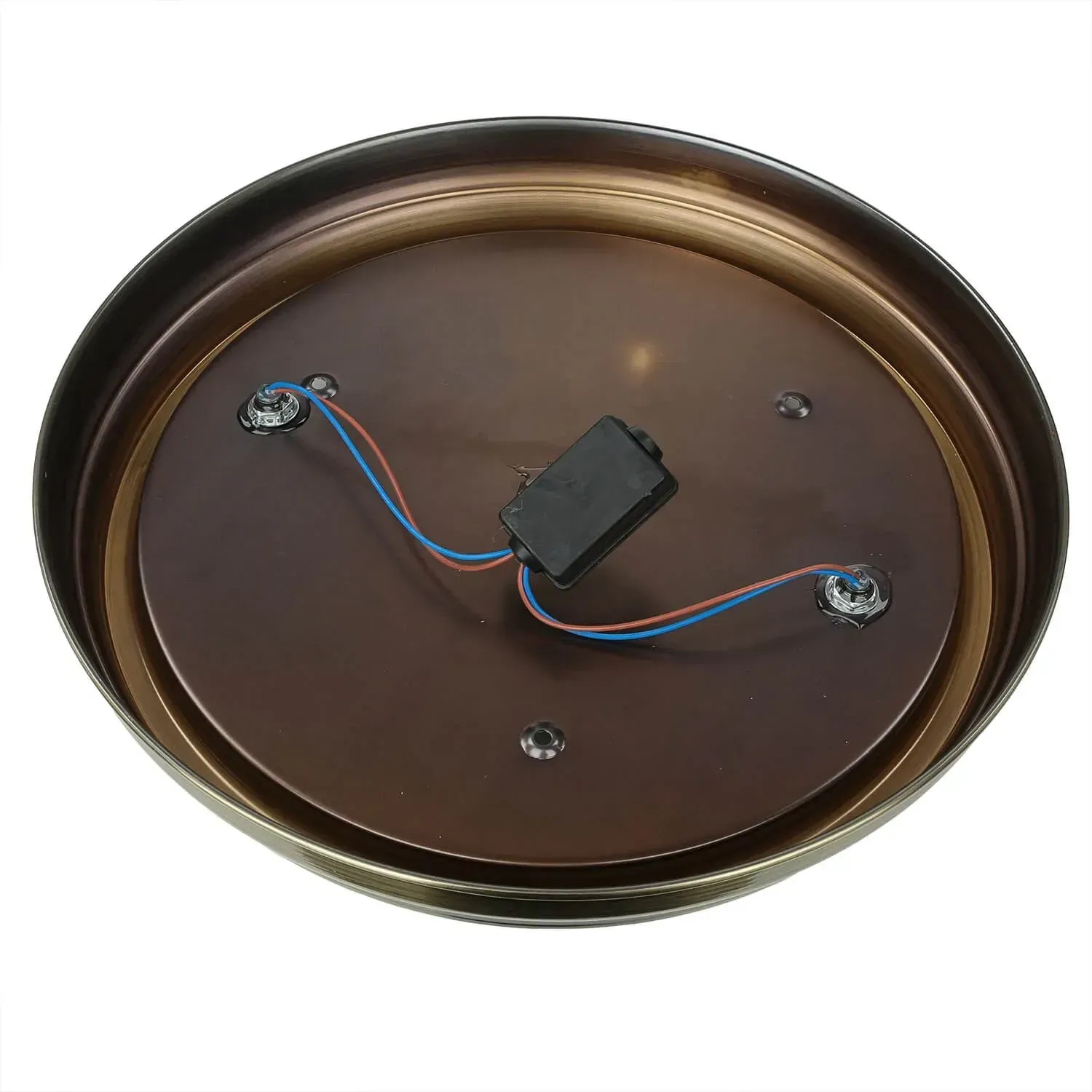 Detailansicht der Deckenlampe für Badezimmer, Messing Antik Weiß, mit E27 Fassung.