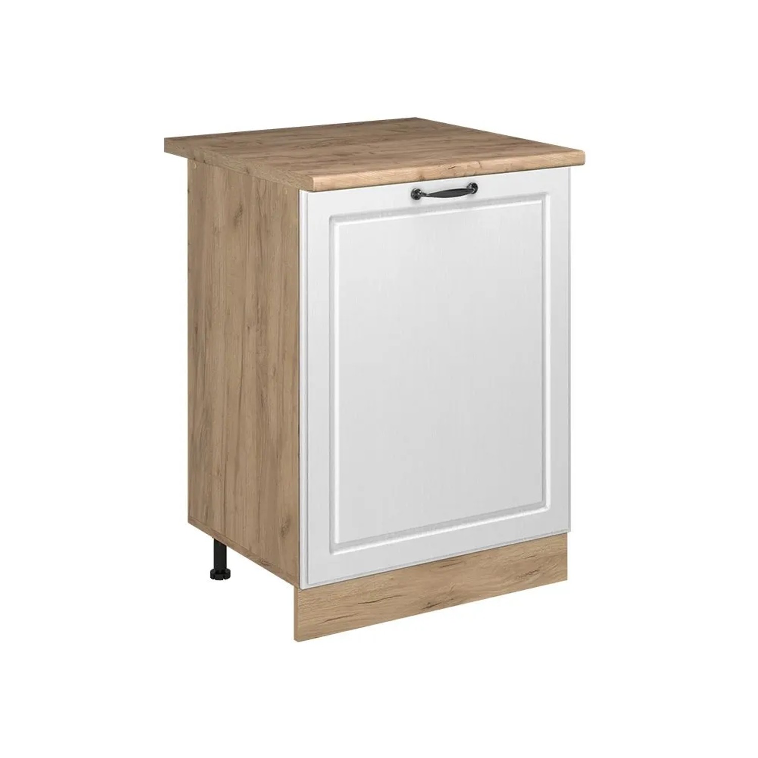 Vicco Küchenunterschrank R-Line Weiß Landhaus/Goldkraft Eiche 60 x 82 mit 1 Tür Arbeitsplatte Goldkraft Eiche Art Nr 72184