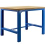 PROREGAL Werkbank Buffalo Wood, 87x150x75 cm, 600 kg Traglast, blaues Metallgestell, Holzplatte.