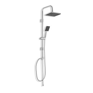 Verchromtes baliv Überkopfbrause-Set KBS-21-30 mit Hand- und Kopfbrause.